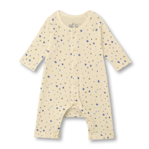 ソフのびフライス長袖前開きカエルロンパース 【ベビー服】