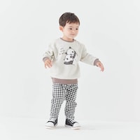 オートミール×ブラウン／モデル身長88cm・90サイズ着用