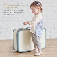 オフホワイト（ブルーチェック花）／モデル身長78cm・80サイズ着用・体重9.5kg