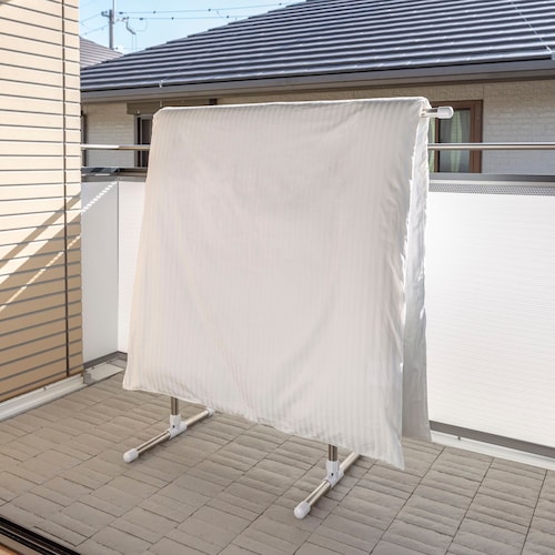 【布団干し】スリムなベランダ物干し 【室内・屋外兼用】