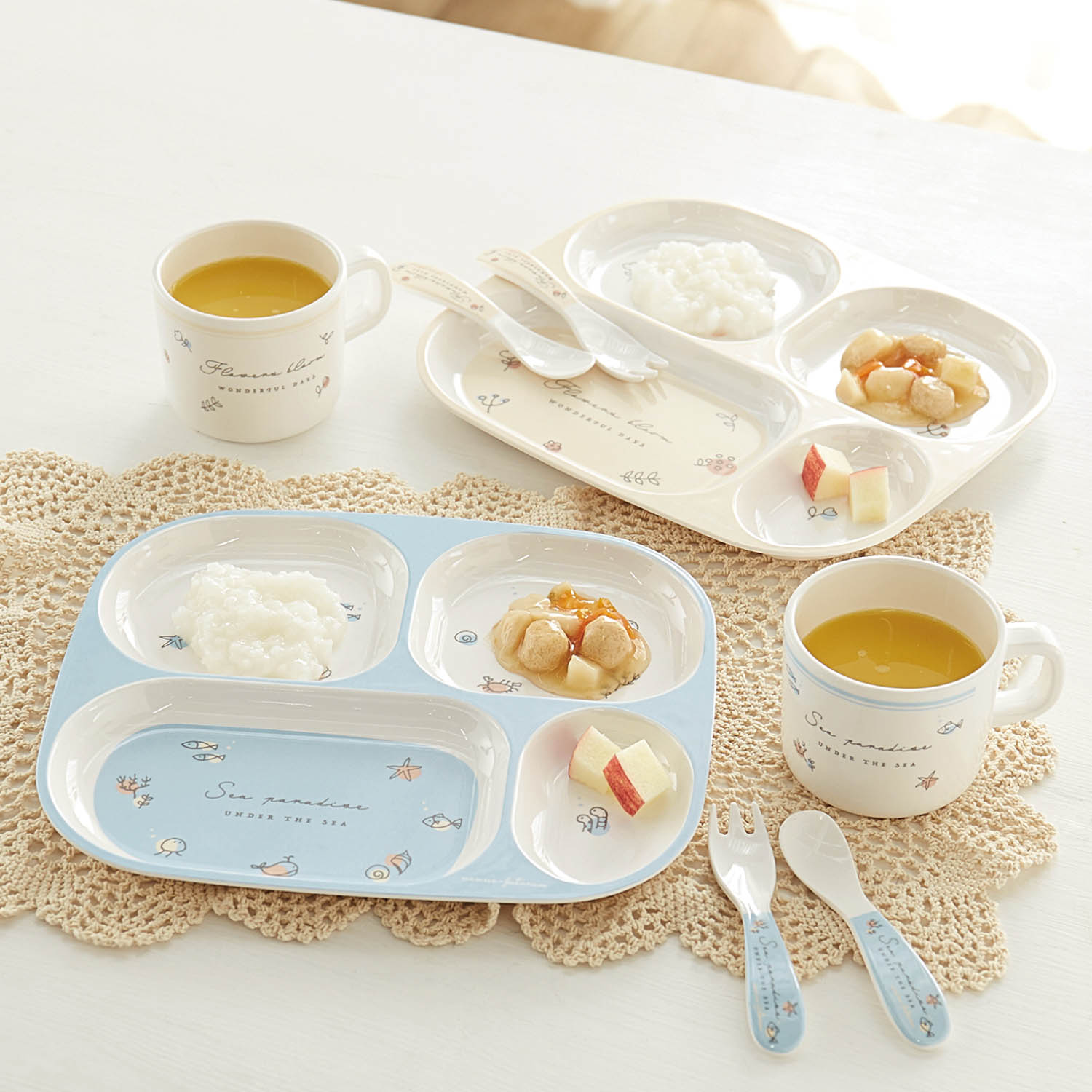 手書き風イラストのメラミンの食器セット 通販のベルメゾンネット 手書き風イラストのメラミンの食器セット 通販のベルメゾンネット