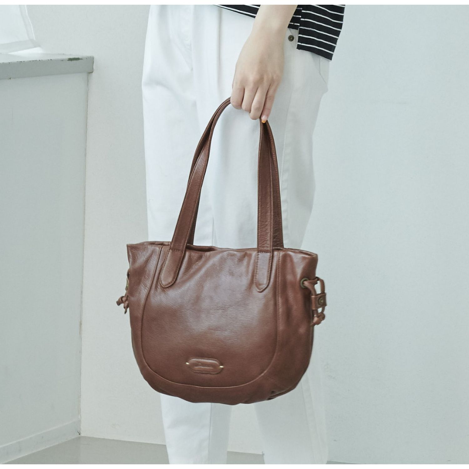 牛革巾着トートバッグ［日本製］／「ナフカ」シリーズ（トートバッグ  