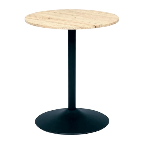 エイジング木目天板の円形カフェテーブル ＜径60cm＞