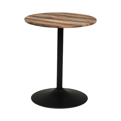 エイジング木目天板の円形カフェテーブル