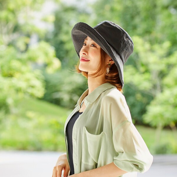 【ベルメゾン】コンパクトにたためるサファリ風ハット 【UV】【はっ水加工】