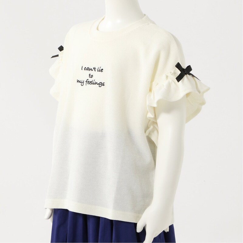 ワッフルフリル使いノースリーブｔシャツ 女の子 子供服 通販のベルメゾンネット