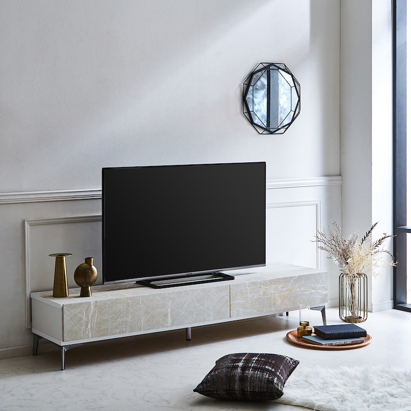 大理石調デザインのモダンテレビ台（幅180cm）［日本製］｜通販の 
