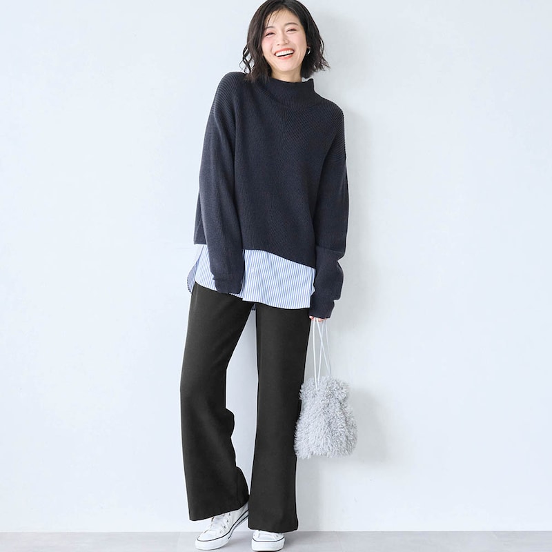 モデル身長168cm／M・股下68cm　※写真は撮影用のため、股下+6cmになります。