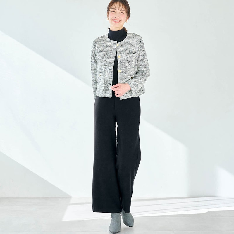 モデル身長173cm／M・股下68cm　※写真は撮影用のため、股下+6cmになります。