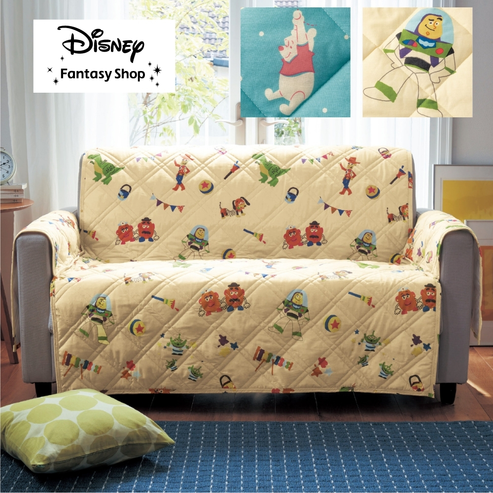 【ディズニー/Disney】綿混肘掛け付きソファーカバー(選べるキャラクター)