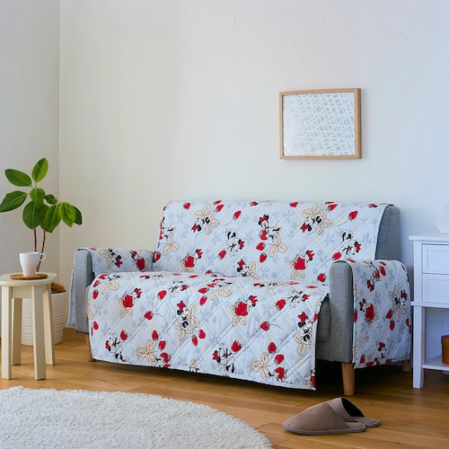 綿混肘掛け付きソファーカバー（選べるキャラクター）（ディズニー/Disney）