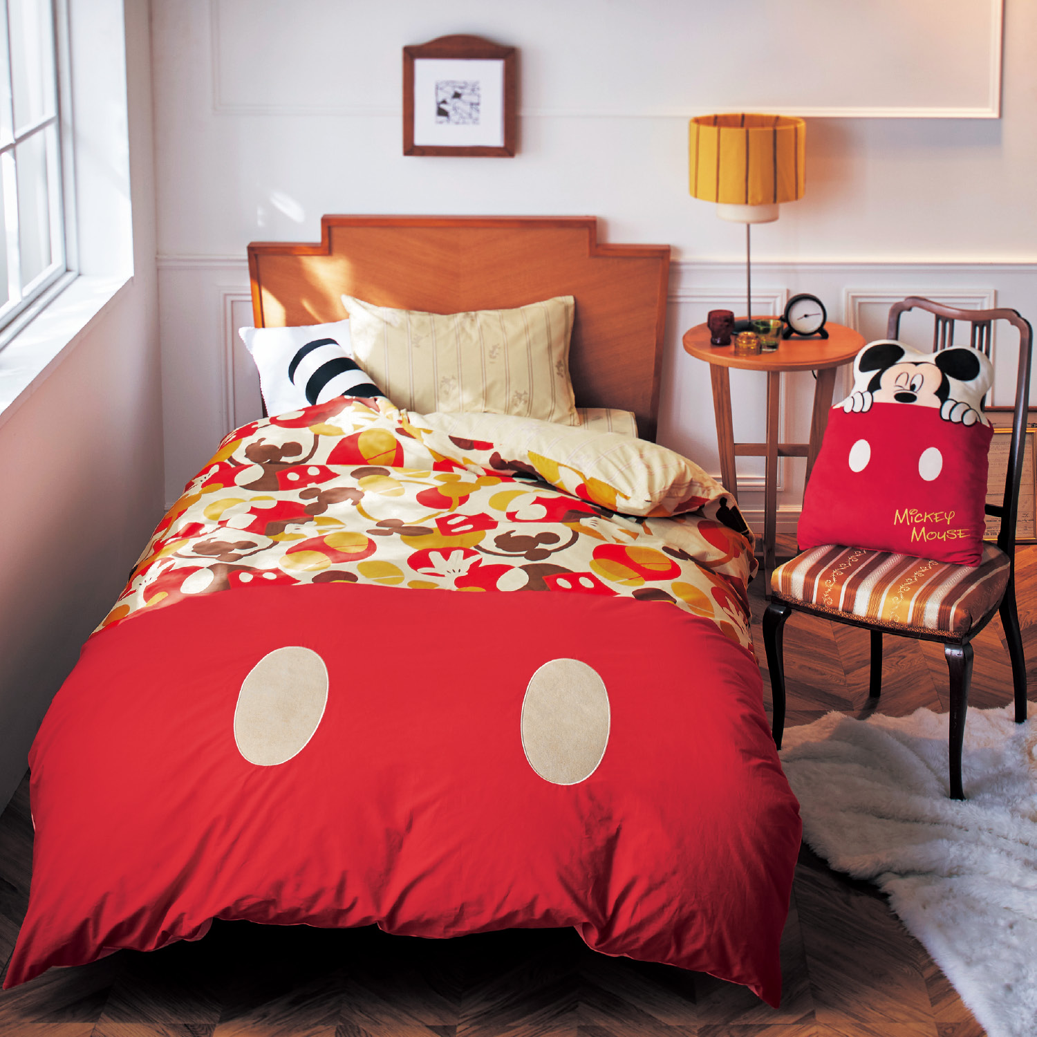綿素材を使った布団カバーセット 3点 ミッキーモチーフ ディズニー Disney 通販のベルメゾンネット 綿素材を使った布団カバーセット 3点 ミッキーモチーフ ディズニー Disney 通販のベルメゾンネット