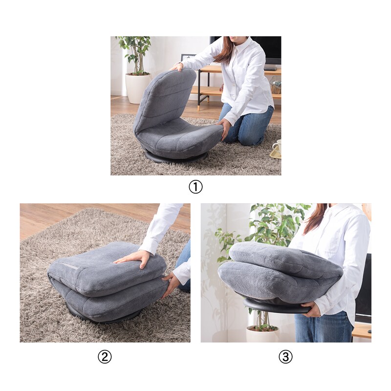 折りたたんで持ち運べます。/グレー