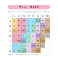 ブラサイズ対応表（※3L～5Lサイズはございません。）