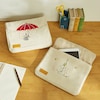 【ムーミン/MOOMIN】綿麻風素材のアップリケ刺繍付きタブレットケース「ムーミン」