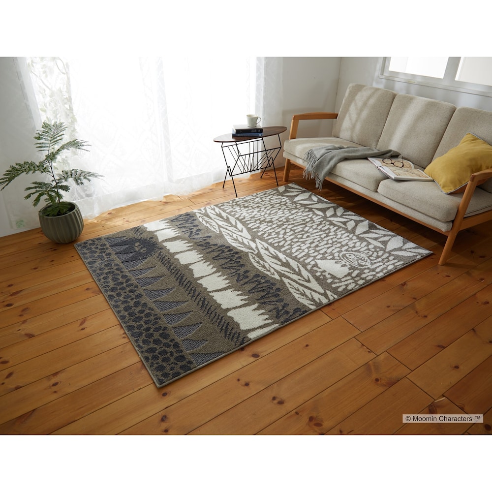 【ムーミン/MOOMIN】防ダニ加工付きエリアラグ・ボタニス「ムーミン」