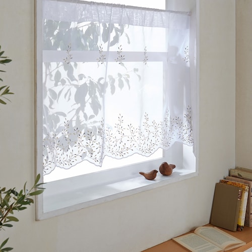 トルコ刺繍のカフェカーテン”アイビー”＜1枚＞