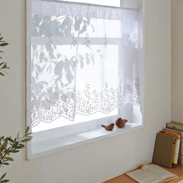 【ベルメゾン】トルコ刺繍のカフェカーテン"アイビー"