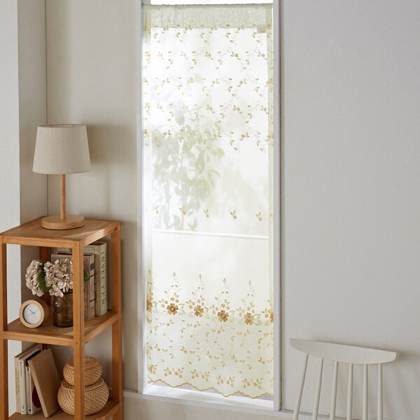 【ベルメゾン】トルコ刺繍のカフェカーテン"スミレ"