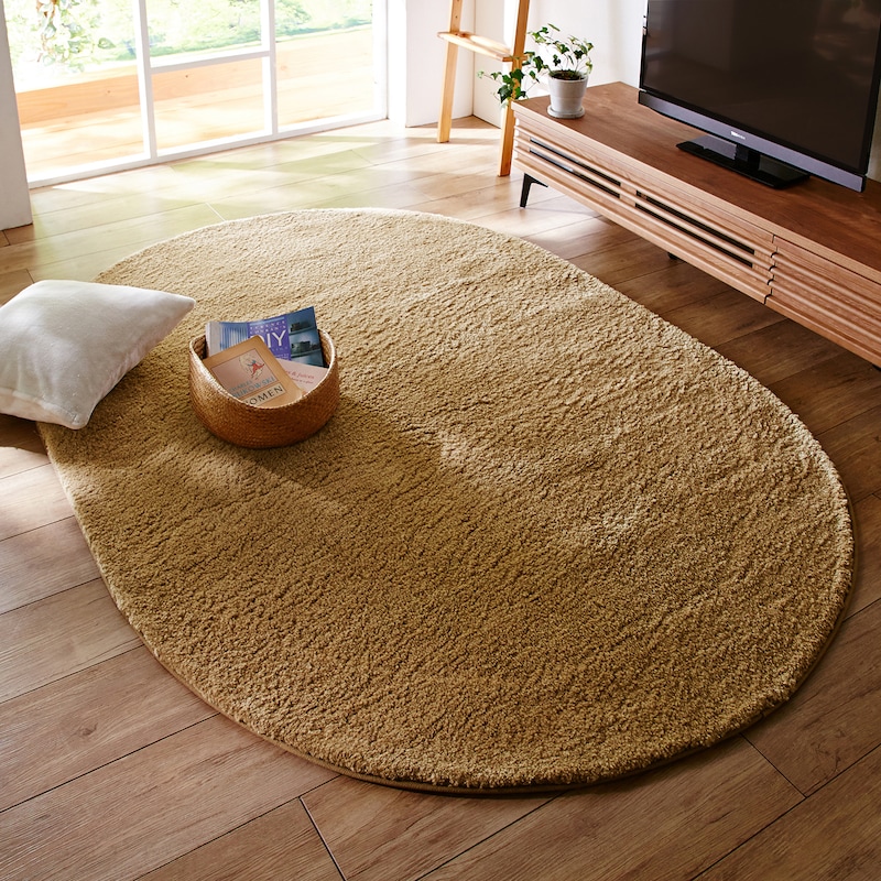 ブラウン　140cm×200cm（楕円）※こちらのサイズは完売しております。仕様のみの参考です。
