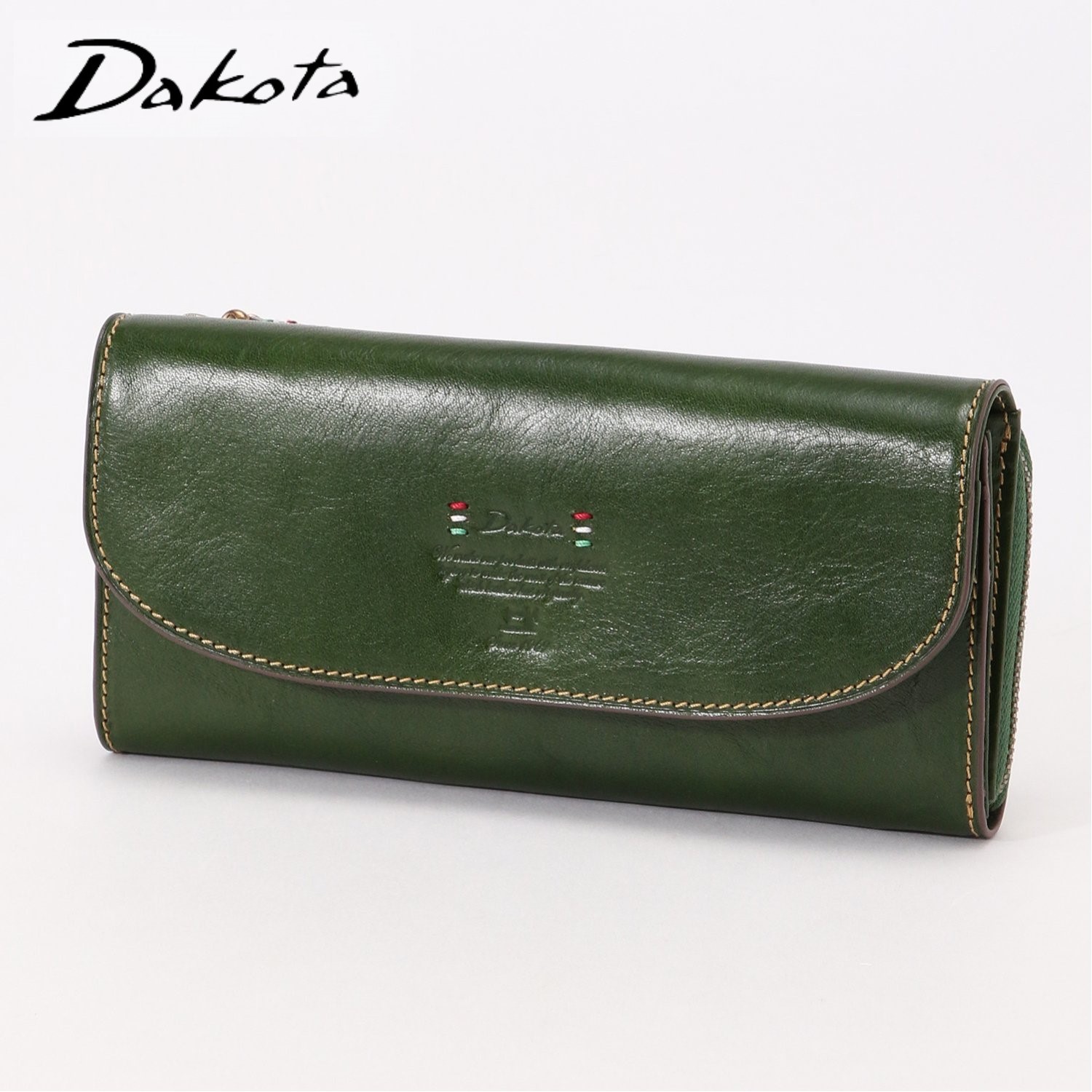 【ダコタ/Dakota】カラーステッチ使い本革長財布[イタリアンレザー使用]