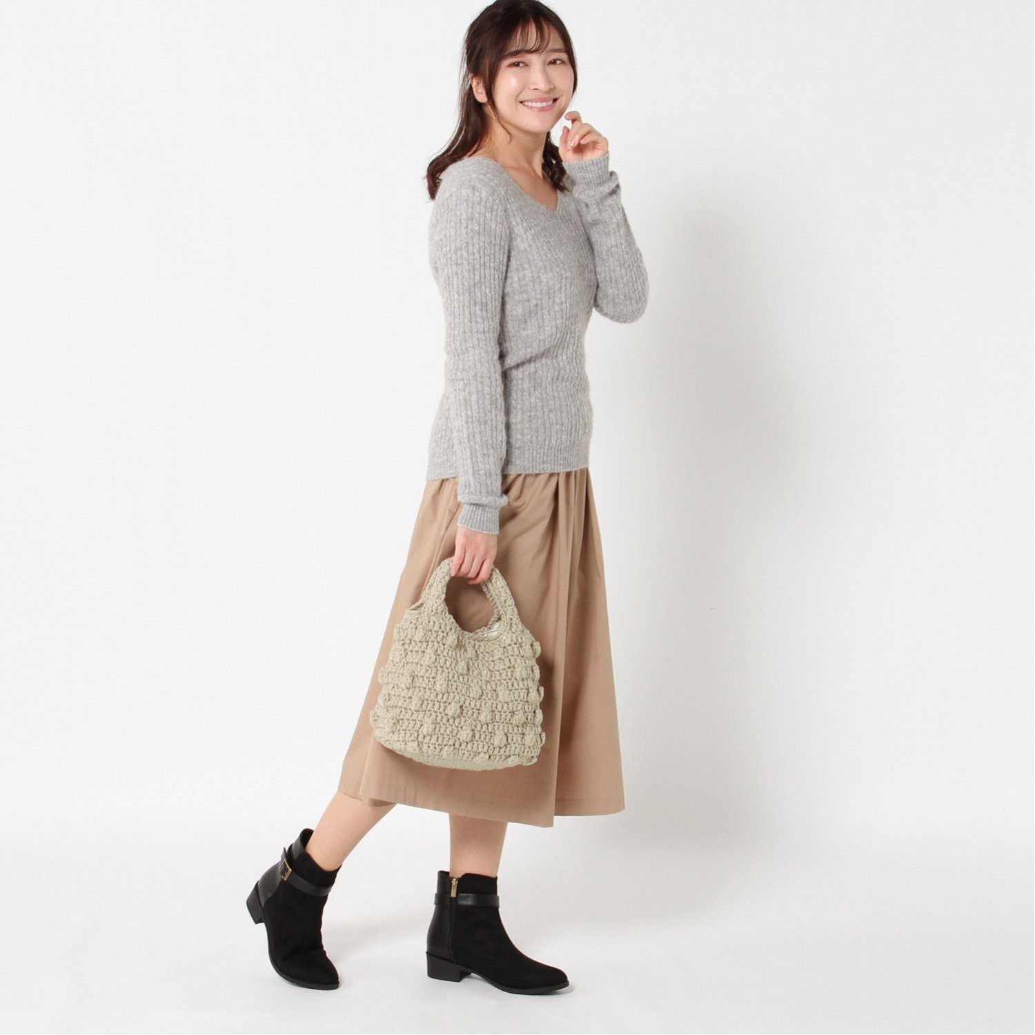 カラーブロック フリンジ 個性派 ニットトートバッグ 1904 30％OFF】ブロックプリントトートバッグ（2カラー）｜KANKAN