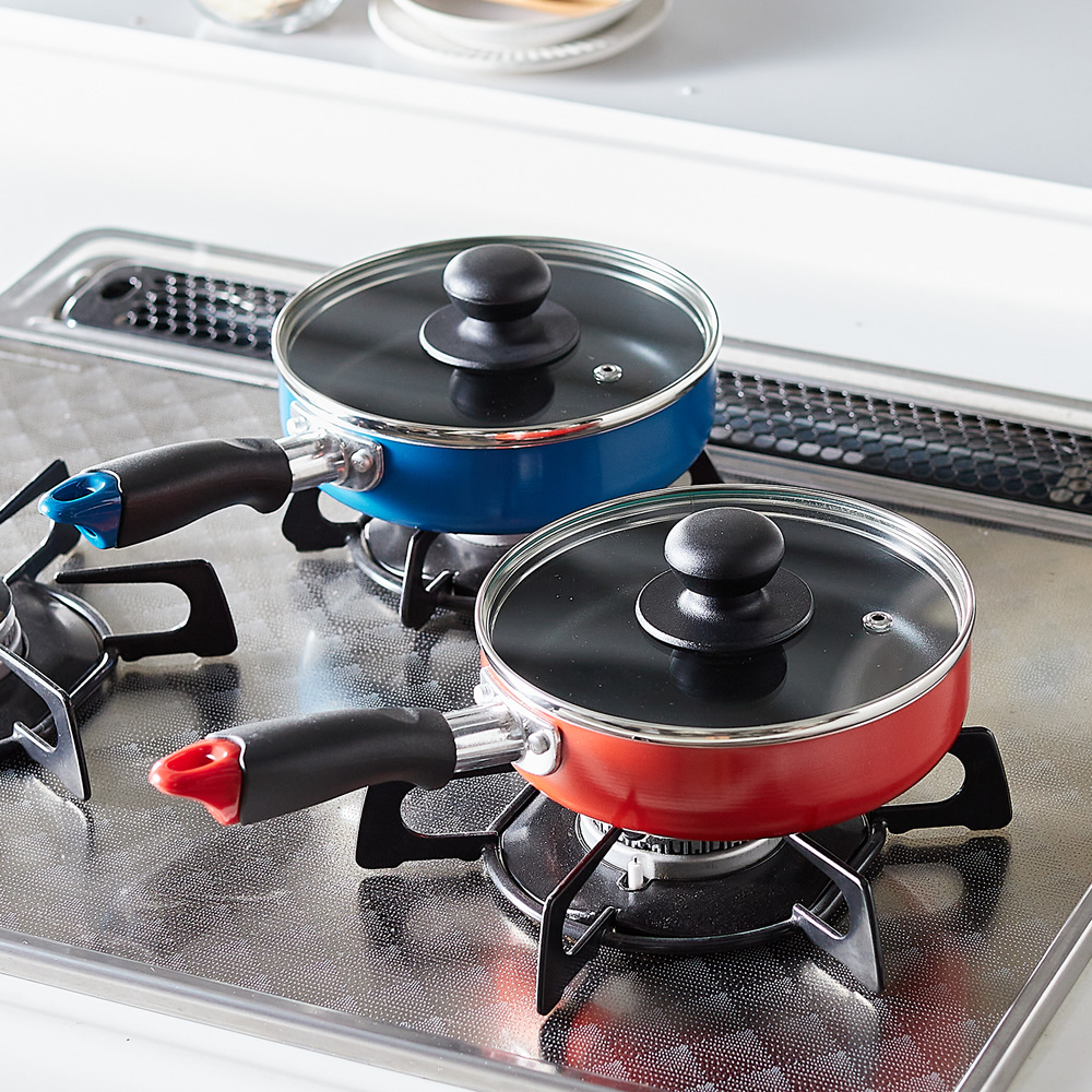 【ベルメゾン】【ガス火専用】少量調理に便利なガラス蓋付きミニフライパン