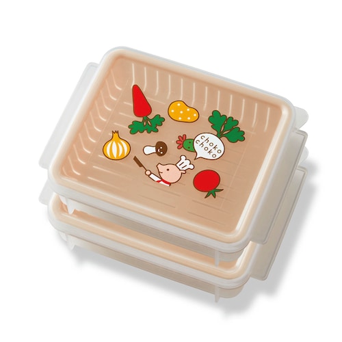 ご飯が美味しく保存できるすのこ付き保存容器２個セット「ちょこちょこ」【日本製】