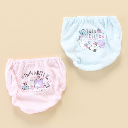 日本製総柄ショーツ２色セット（通年・通園通学）【子供】