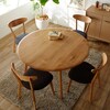 【ベルメゾン】オークの無垢材を贅沢に使用した円形ダイニングテーブル