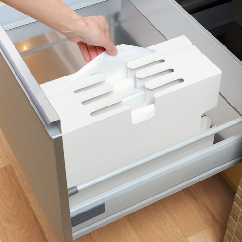 キッチンシンク下引き出し用収納ケース同サイズ２個セット ＜ポリ袋用／ゴミ袋用＞