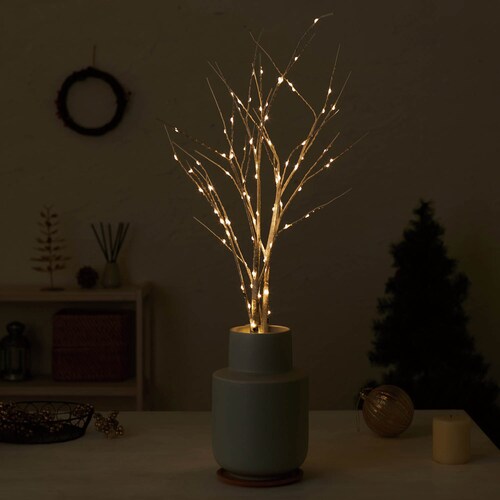【クリスマス】ＬＥＤライトが光るブランチツリー ＜全長８０ｃｍ＞