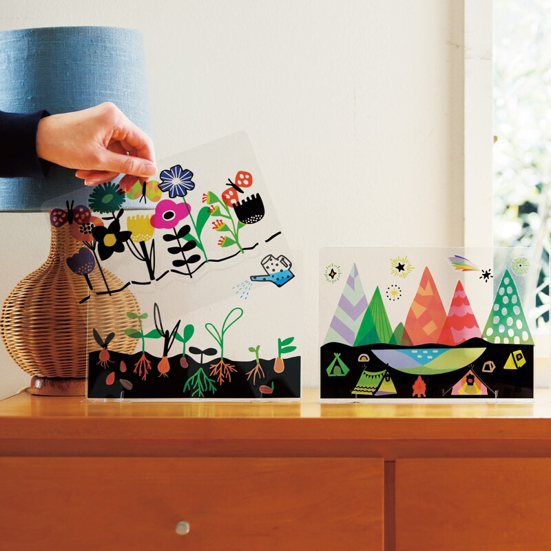 定期お届け 横タイプ 変化を楽しむ影絵みたいなシール貼り絵手作りキット 6回シリーズ くららぼ 通販のベルメゾンネット