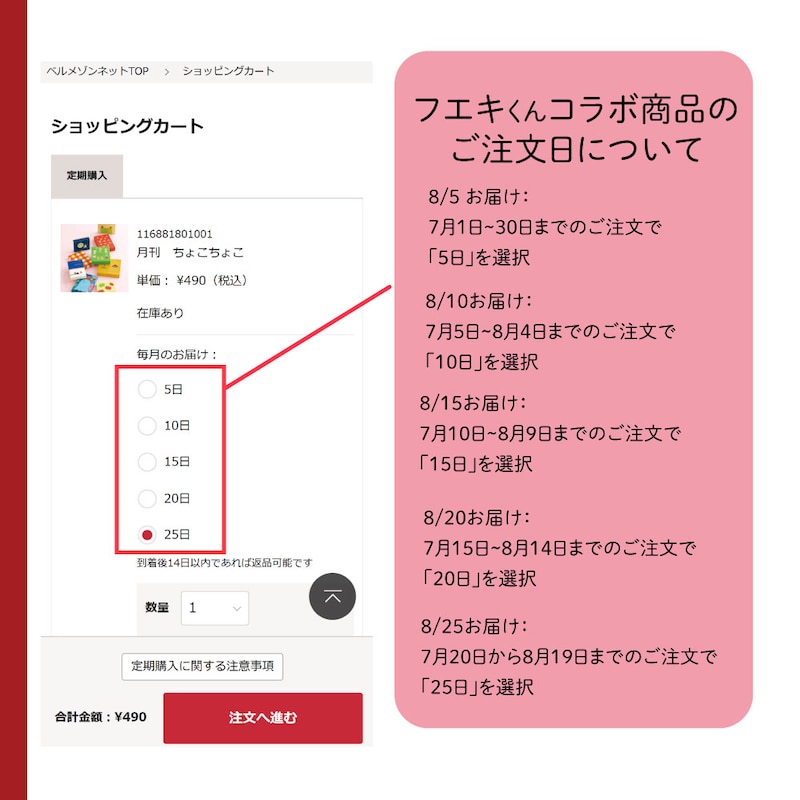 カート投入画面