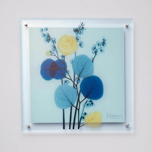 フラワーガラスアート ＜３０×３０ｃｍ＞
