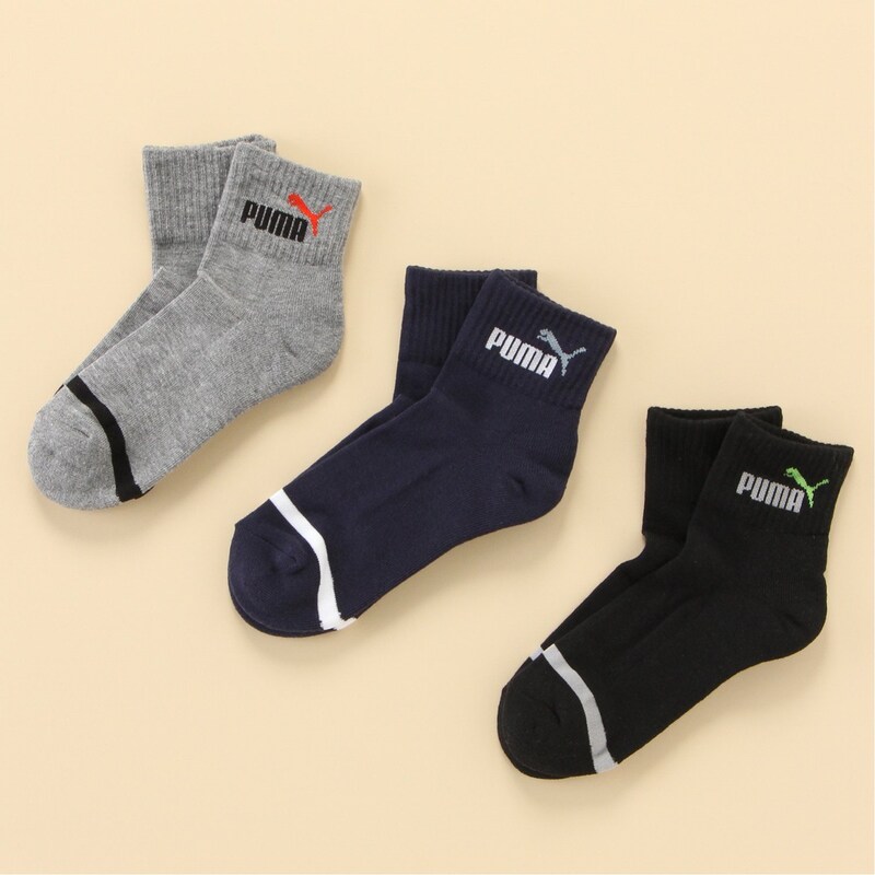 キッズクォーター丈足底パイル３足セット ボーイズ 靴下 子供 ジュニア プーマ Puma 通販のベルメゾンネット