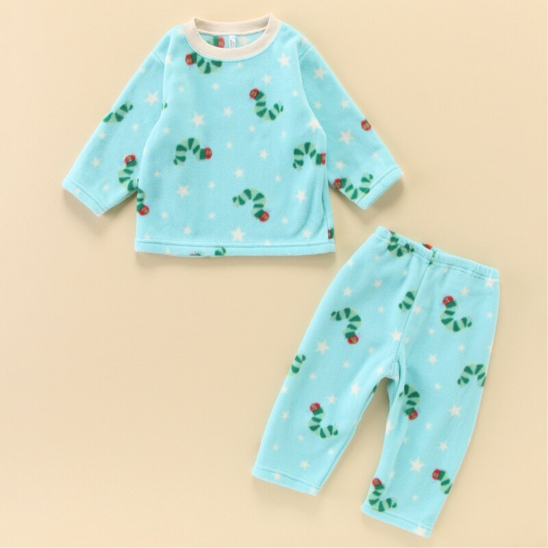 フリース総柄長袖パジャマ 男の子 女の子 ベビー服 はらぺこあおむし はらぺこあおむし 通販のベルメゾンネット