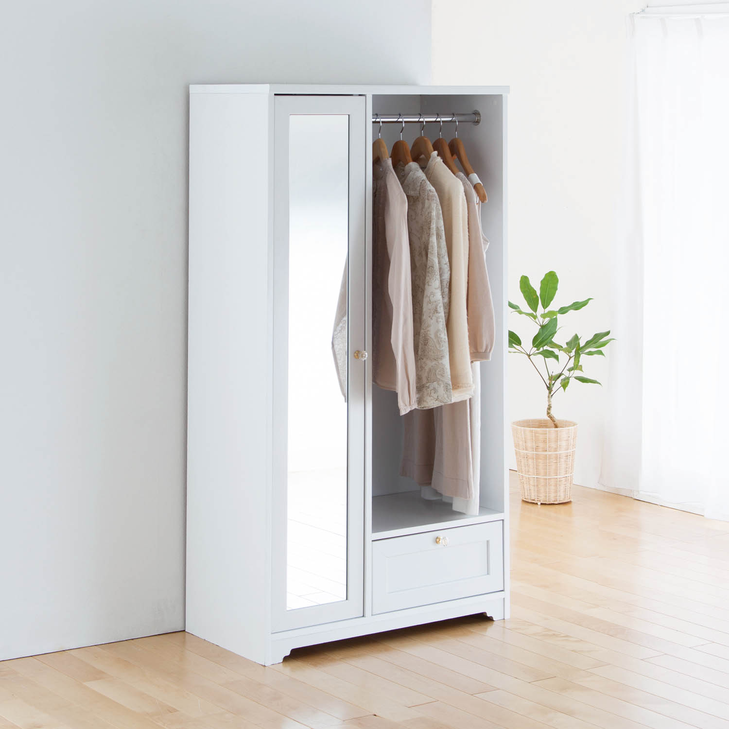 【ベルメゾン】ミラー付きワードローブ