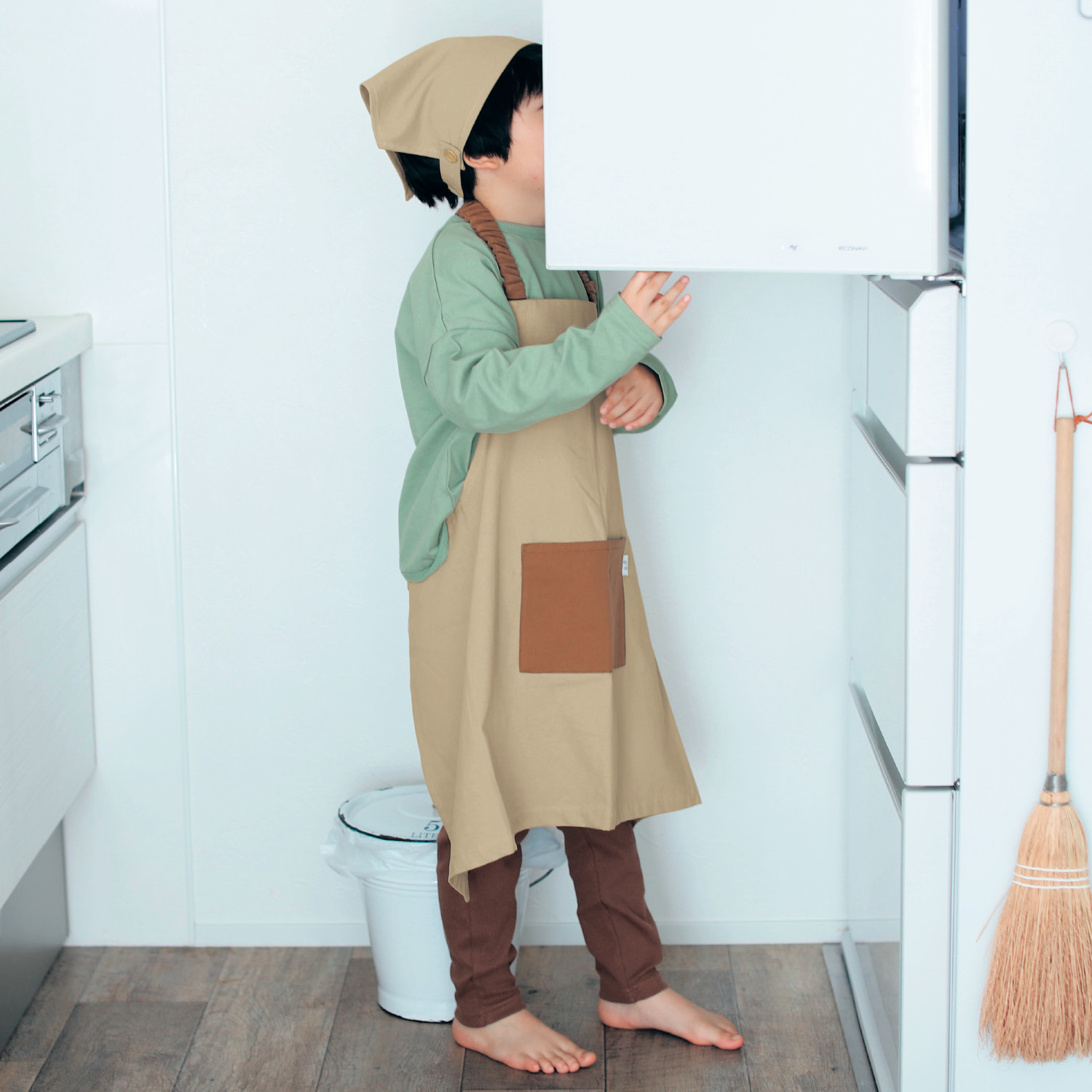 【ベルメゾン】【お手伝いや調理実習に!着脱簡単】きなこさんコラボ エプロン3点セット