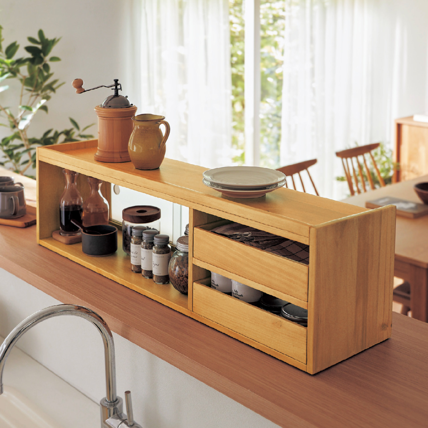 【ベルメゾン】キッチンカウンター上収納ボックス