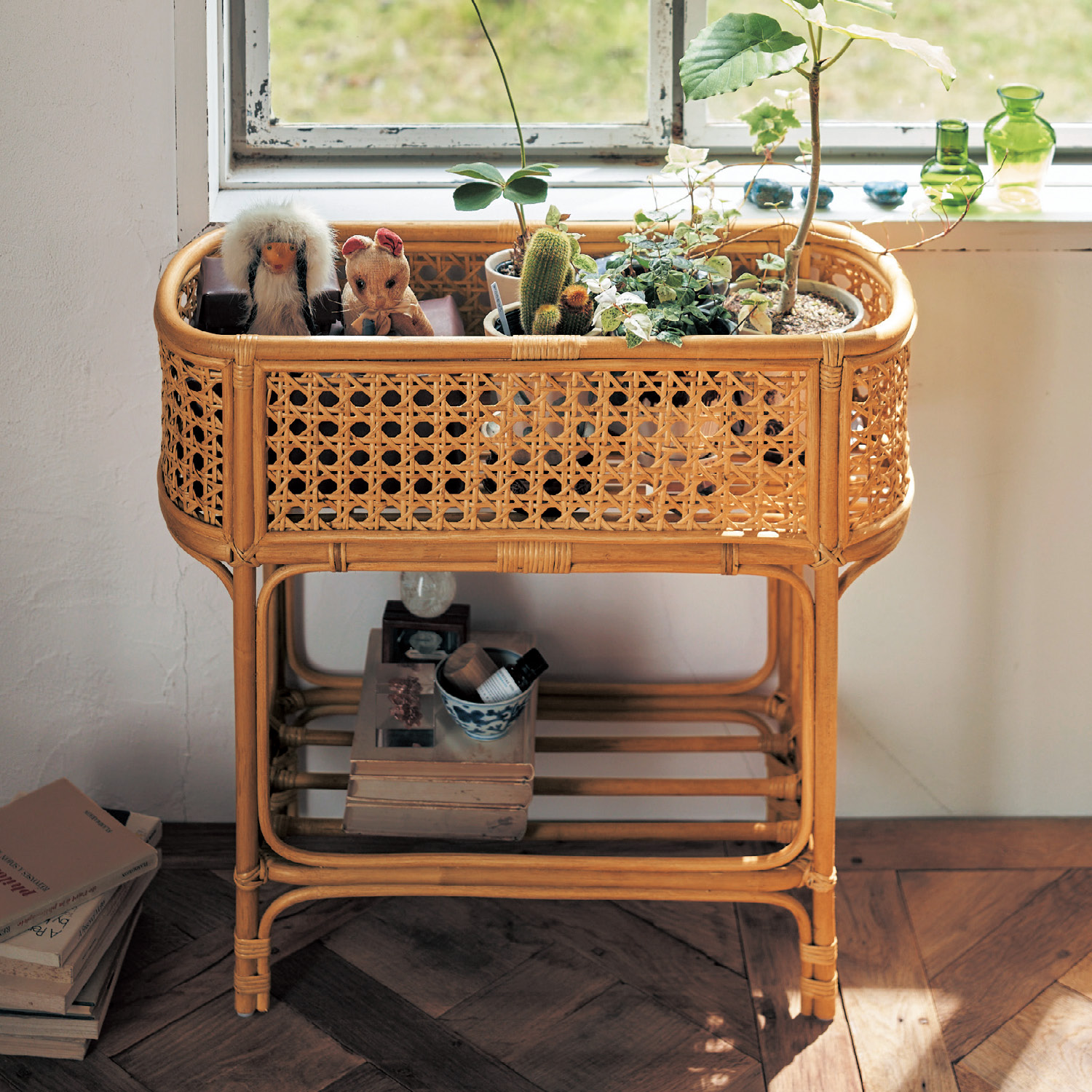 【ベルメゾン】かごめ編みのサイドラック