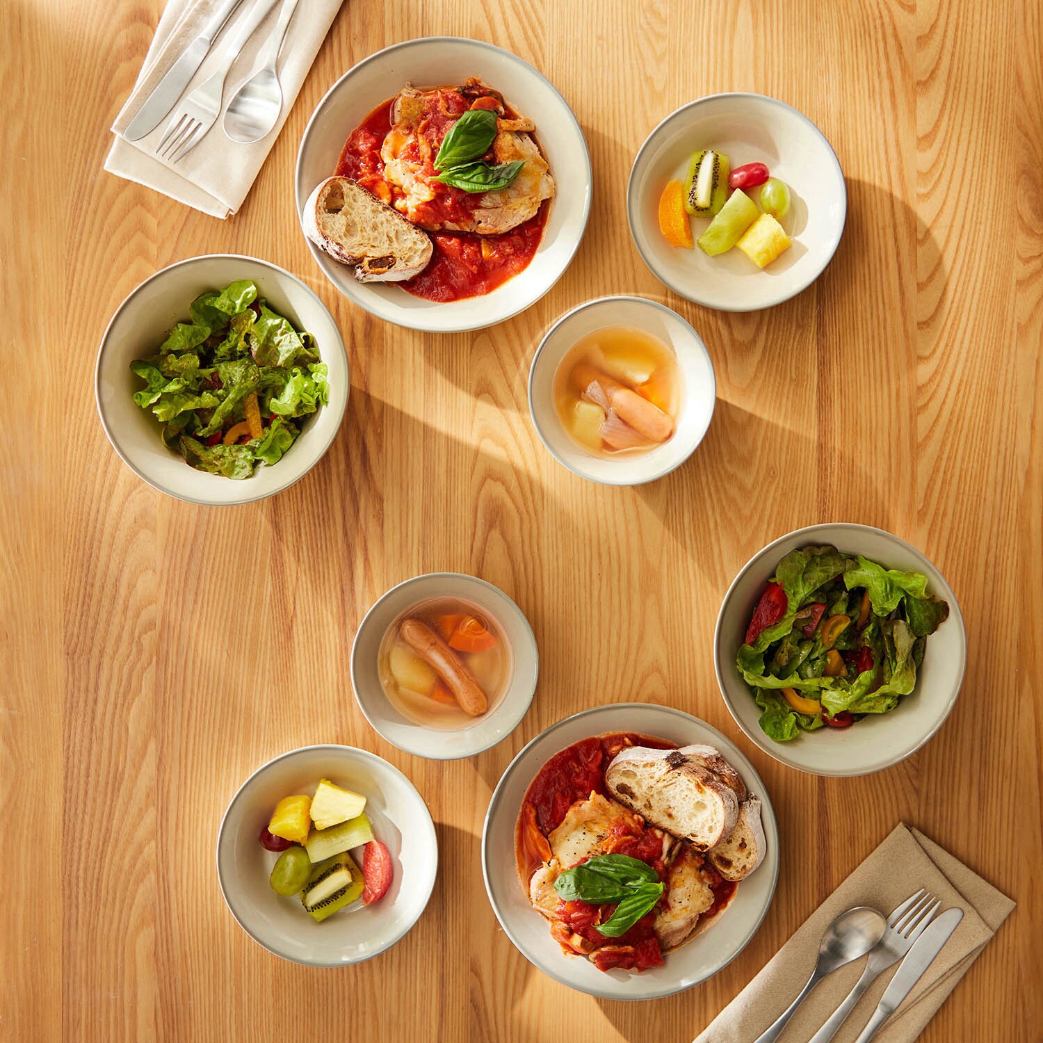 おいしく食べる新生活用食器２色４種８ピースセット 美濃焼［日本製