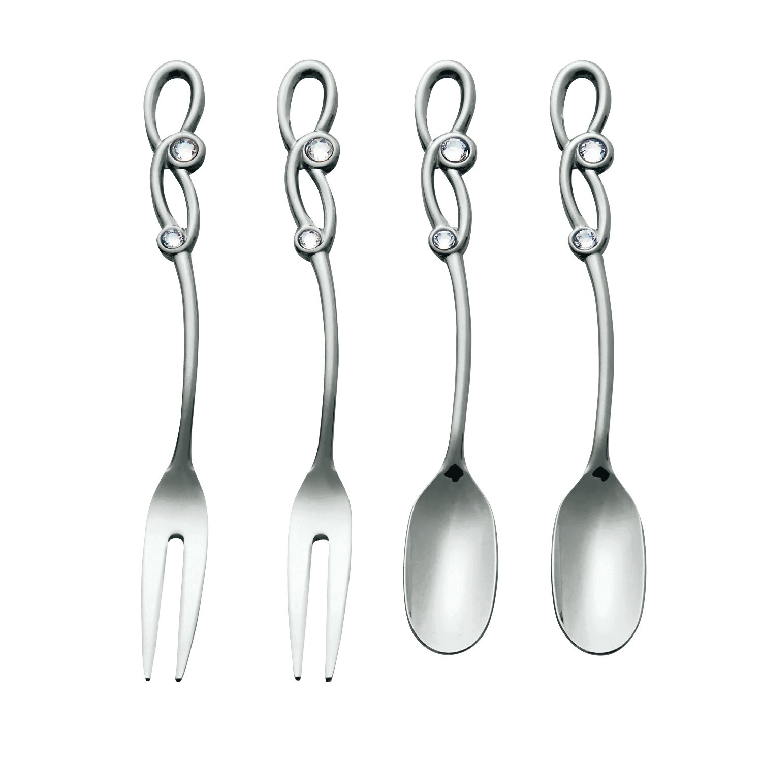 ガラス飾り付きステンレスカトラリー4本セット［日本製］（スプーン