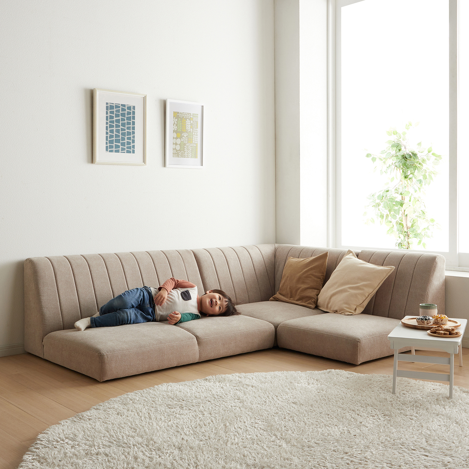 【BELLE MAISON DAYS】組み合わせて使える撥水・防汚ローソファー