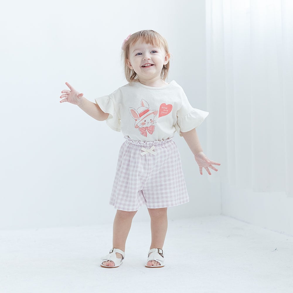 エクリュ／モデル身長80cm・80サイズ着用