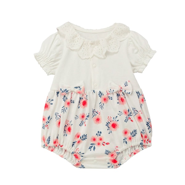 【ベルメゾン】気分華やぐ襟付き半袖ロンパース 【ベビー服】