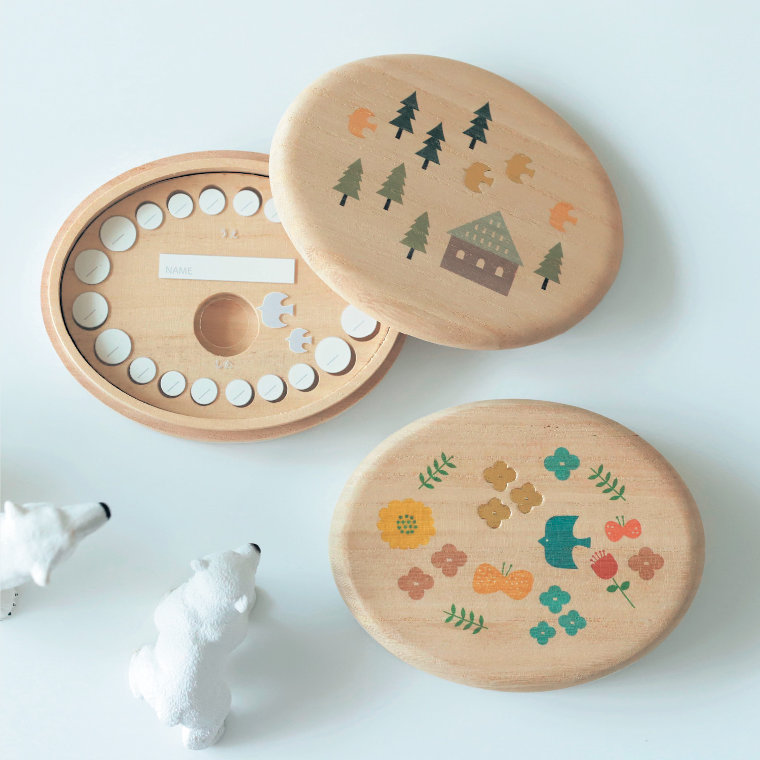 【ベルメゾン】きなこさんコラボ 箔押しプリントがかわいい乳歯ケース