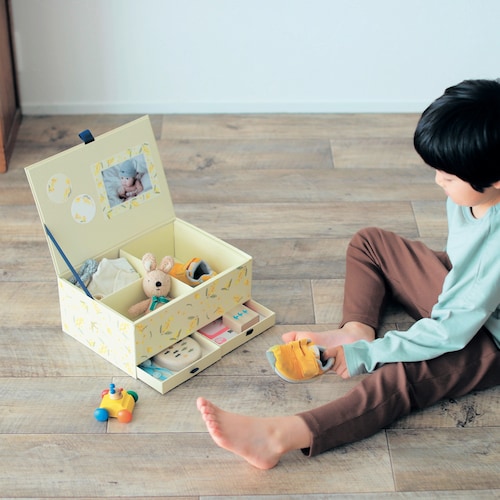 きなこさんコラボ 生まれてからの成長の思い出を大切に収納するメモリアルボックス 【日本製】