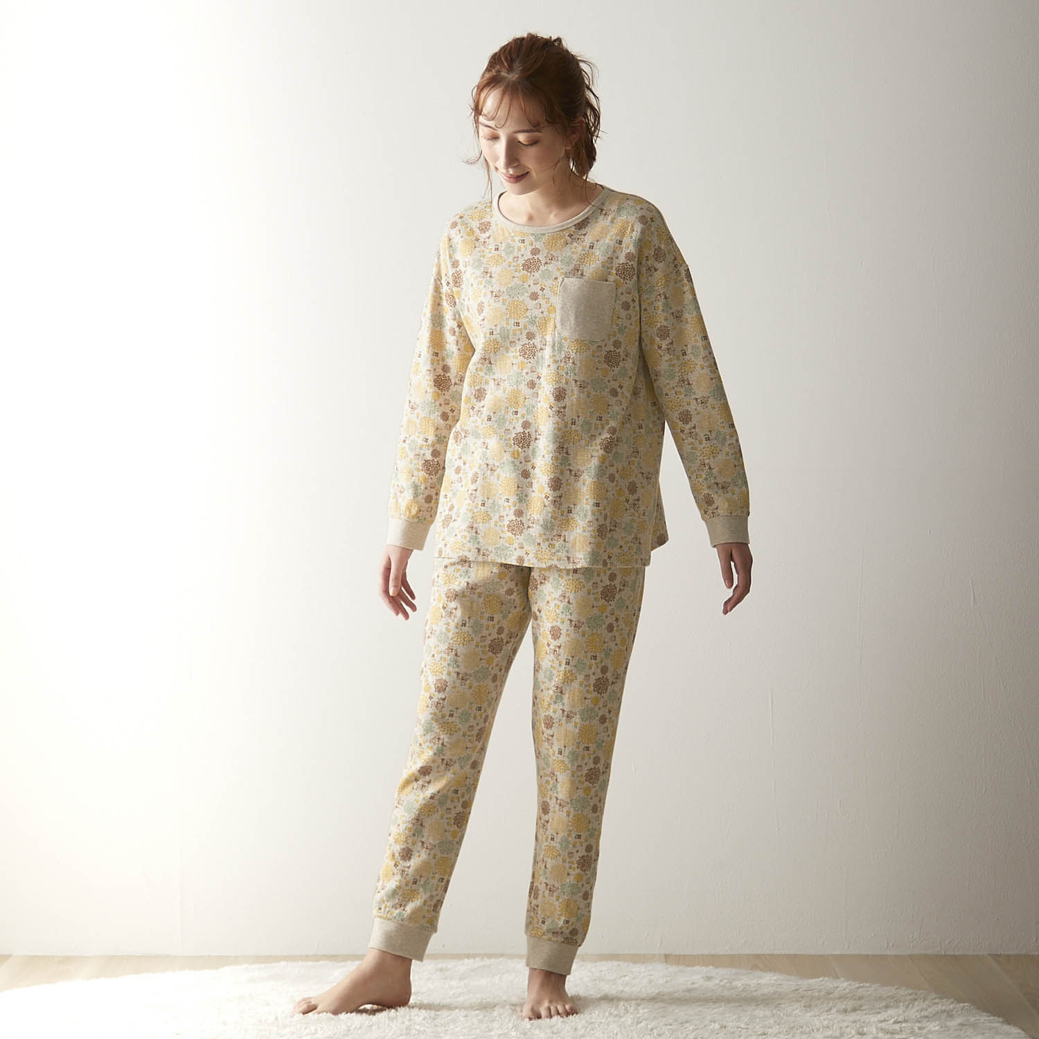 家族でリンクレディースやわらか綿長袖パジャマ(選べるキャラクター)(ディズニー/Disney) 家族でリンクレディースやわらか綿長袖パジャマ(選べるキャラクター)(ディズニー/Disney)