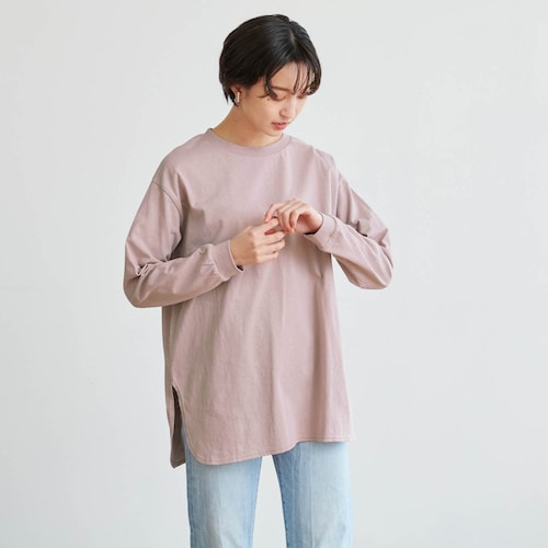 ロゴプリントシャツテールロングＴシャツ